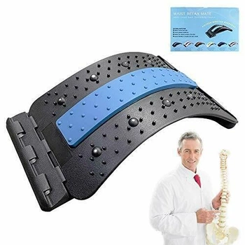 Массажер для спины мостик Magic Back Support Plus A155-2 на 3 уровня Эффективный массажер для позвоночника Черный (253944)