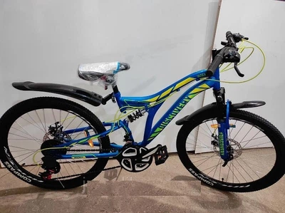 Велосипед 24" Discovery Rocket DD 2021 Сине-желтый с салатовым