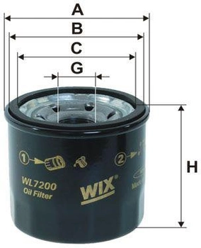 Фильтр масляный WIX Filters WL7200 (325508) (WL7200)