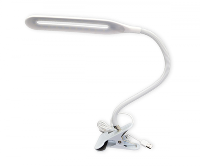 Настольная лампа светодиодная гибкая LED на прищепке Beluck BL-02 USB кабель белая (BLK02White)