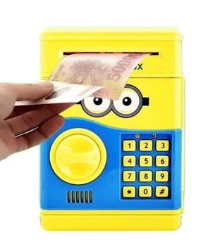Детская копилка-cейф UKC электронная Minion c кодовым замком и купюроприемником Банкомат для денег