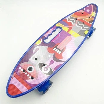 Скейт Penny Board Пенніборд Maraton Cool з ручкою фіолетовий