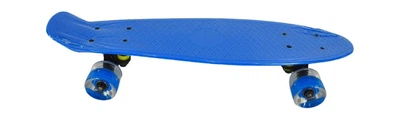 Скейт Penny Board Пенніборд Maraton Penny 44 однотонний з колесами що світяться синій