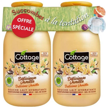 Набор Cottage Delicious Vanilla Молочко для душа 2 шт х 250 мл (3141389359710)