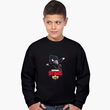 Свитшот для мальчиков Бравл Старс Ворон (Brawl Stars Crow) (9509-1023) 134-140 см Черный