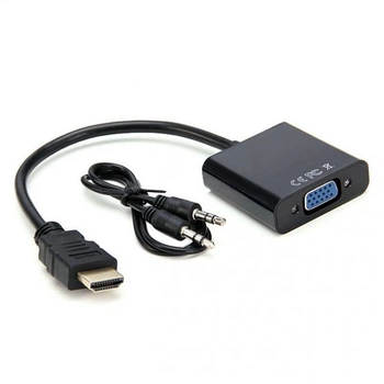 Конвертер відеосигналу UKC HDMI to VGA + аудіо Чорний