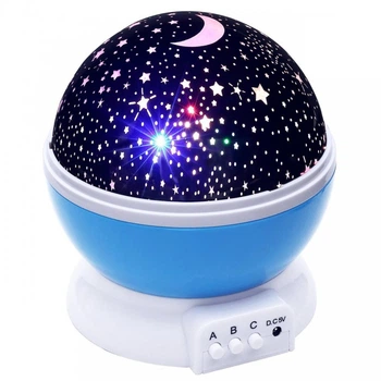 Ночник проектор звездного неба Star Master Dream настольный светодиодный светильник шар с Led подсветкой 3 режима Синий