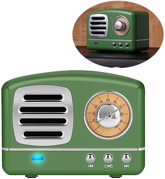 Беспроводная колонка Epik Retro Wireless Speaker|3W, Bluetooth, MicroSD, USB, AUX| Green