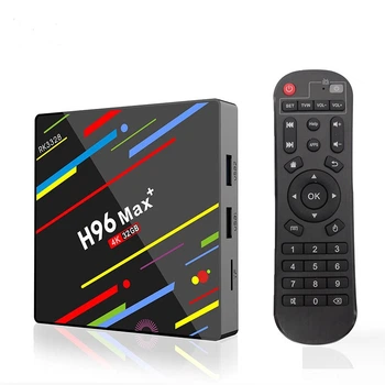 ТБ Андроїд приставка H96 Max Plus,чотирьохядерний, ARM Cortex-A53 - 4 ГБ DDR3 32 ГБ відео 4K, Android 9