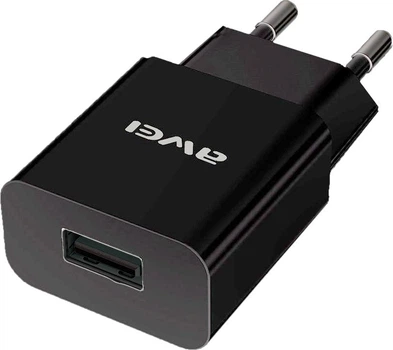 Сетевое зарядное устройство AWEI C-810 Travel charger + Micro cable 1USB 2.4A Black