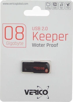 USB Flash Verico Keeper USB 8 Gb Black Red
