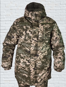 Куртка зимова до -20 Mavens "Піксель ВСУ", з липучками для шевронів, куртка бушлат для полювання та риболовлі, розмір 56
