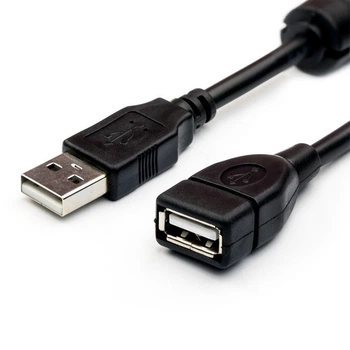 Кабель подовжувач USB 2.0 - 1.5 m AM/AF Atcom, ферит фільтр, чорний (17206)