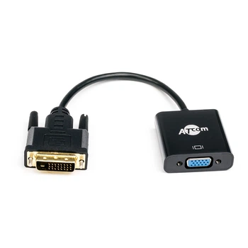 Перехідник DVI-D > VGA (DVI-D тато - VGA мама), Atcom, кабель 10см (9214)