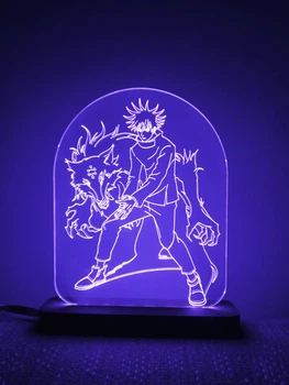 3D світильник-нічник Zayaka Jujutsu Kaisen Магическая битва Magical battle Fushiguro Megumi Фушигуро Мегуми Аніме Синій 1951