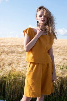 Льняний топ Silence 043 Marigold 42(S) Жовтий