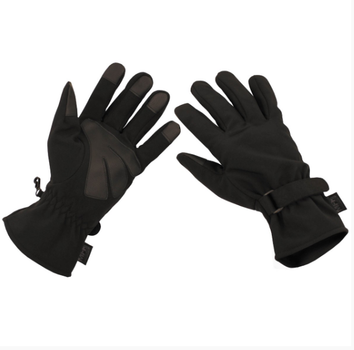 Тактические перчатки MFH Softshell с частичным усилением черные р-р M (15780A_M)