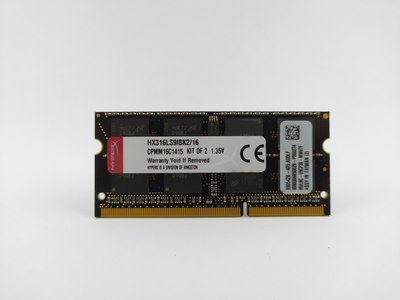 Оперативная память для ноутбука SODIMM HyperX Impact DDR3L 8Gb 1600MHz PC3L-12800S (HX316LS9IBK2/16) 5235 Б/У