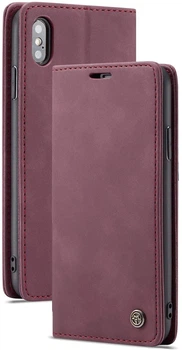 Чохол книжка з магнітом CaseMe на iPhone X / XS Wine (16738-42)