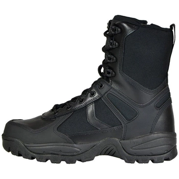 Тактические кожаные ботинки Mil-tec PATROL шнурки+молния черные р-р 42UA(12822302_10) 