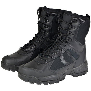 Тактичні шкіряні черевики Mil-tec PATROL шнурки + блискавка чорні Р-р 41UA (12822302_9)