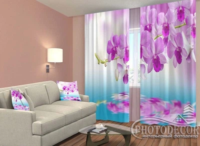 ФотоШтори PHOTODECOR "Малинові орхідеї над водою"