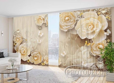 Фото Штори PHOTODECOR "3D Квіти і метелики"