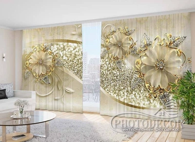 Фото Штори PHOTODECOR "Брошки зі стразами" 1 кв.м.