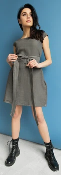 Платье короткое летнее женское Feel and Fly Poppy Graphite 3019123 XS Графитовое (4823019102172)