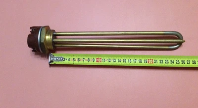 Тэн для нагрева воды прямой 3,0 кВт на резьбе 1 1/4" с терморегулятором Китай