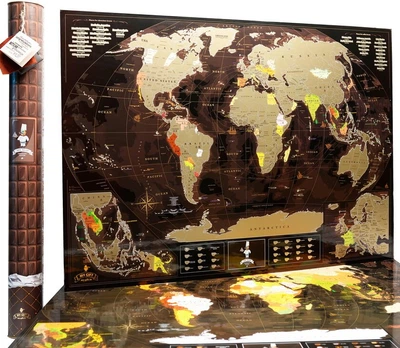 Скретч карта мира My Map Chocolate edition ENG в тубусе
