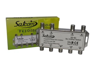 Переключатель для коммутации спутникового ресивера и конвертера Satcom DiSEqC 8/1 SD-81 (D_SD-81)