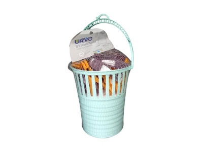 Ведерко с прищепками Urve Plastik бирюзовый UR-3278