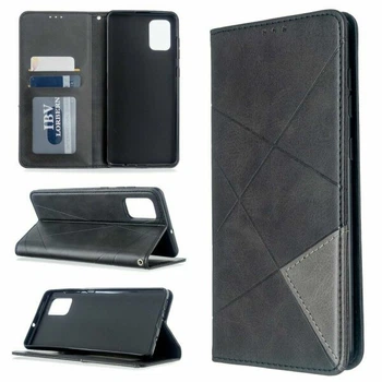 Чехол-книжка с кармашками UniCase Geometric Pattern для Samsung Galaxy A71 (A715) - Black