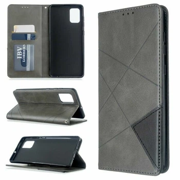 Чехол-книжка с кармашками UniCase Geometric Pattern для Samsung Galaxy A71 (A715) - Grey