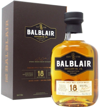 Виски односолодовый Balblaire 18 лет выдержки 0.7 л 46% (5010509881852)