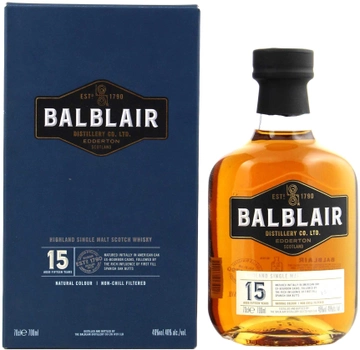 Виски односолодовый Balblaire 15 лет выдержки 0.7 л 46% (5010509881555)