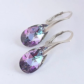 Сережки Hand Made срібні з підвісками Swarovski