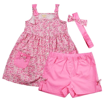 Комплект (шорты + блузка + повязка на голову) Damla Be Be 20015 86 см Розовый