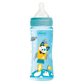 Пляшечка для годування Chicco пластикова Well-being Physio Colors з силіка. соскою 4м+ 330 (28637.20)