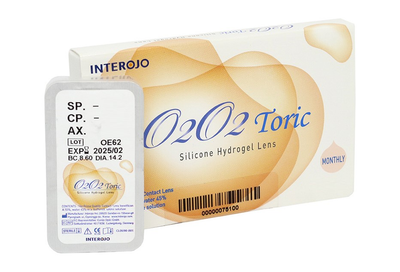 Контактные линзы Interojo O2O2 toric (1 линза) ( CYL -1,25 )( AXE 30 ) -3,5
