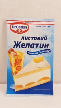 Листовой желатин Dr.Oetker, 10г