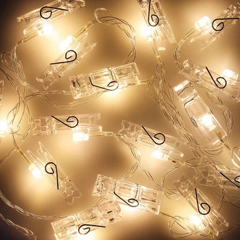 Світлодіодна гірлянда прищіпки SK Photo Clip String Lights 2.5 м на батарейках Тепле біле світло (gr_018358)