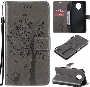 Чехол для Nokia G20 (чехол кот и дерево) Grey (24256-33)