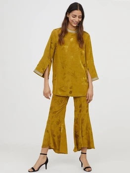 Брюки H&M 0641845 XS (57368XS) Горчичный