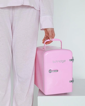 Холодильник для косметики B.FRIDGE з ретро ручкою 4 літри рожевий