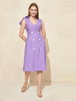 Приталене плаття до коліна Setre ST050S4054401 XL (90794XL) Фіолетовий