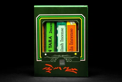 Подарочный набор тибетских безосновных благовоний Green Tara (Зеленая Тара) Yarlung Enterprises 14х5 шт