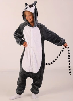 Піжама Кігурумі Kigurumi Лемур Для Дітей І Підлітків Сірий 155-165 см. (2037)