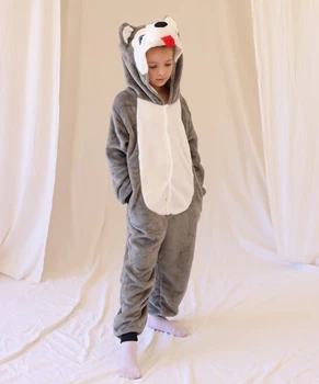 Піжама Кігурумі Kigurumi Хаски Для Дітей І Підлітків Сірий 145-155 см. (2028)